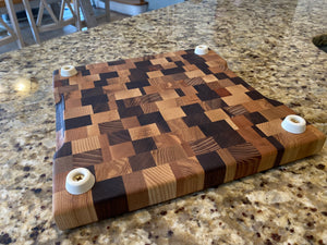 Chaotic Pattern End-Grain Cutting Boards - 11''W x 11''W