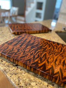 Tigerwood End-grain Cutting Board - 17''L x 12''W