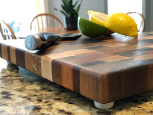 Chaotic Pattern End-Grain Cutting Boards - 11''W x 11''W